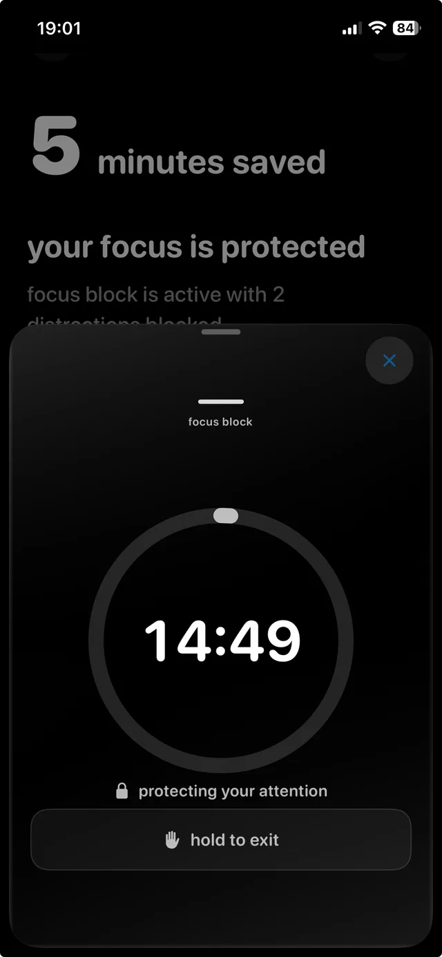 StrictBlock active focus session screenshot