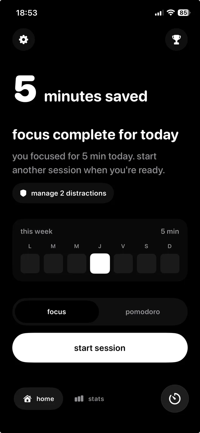 StrictBlock home screen screenshot