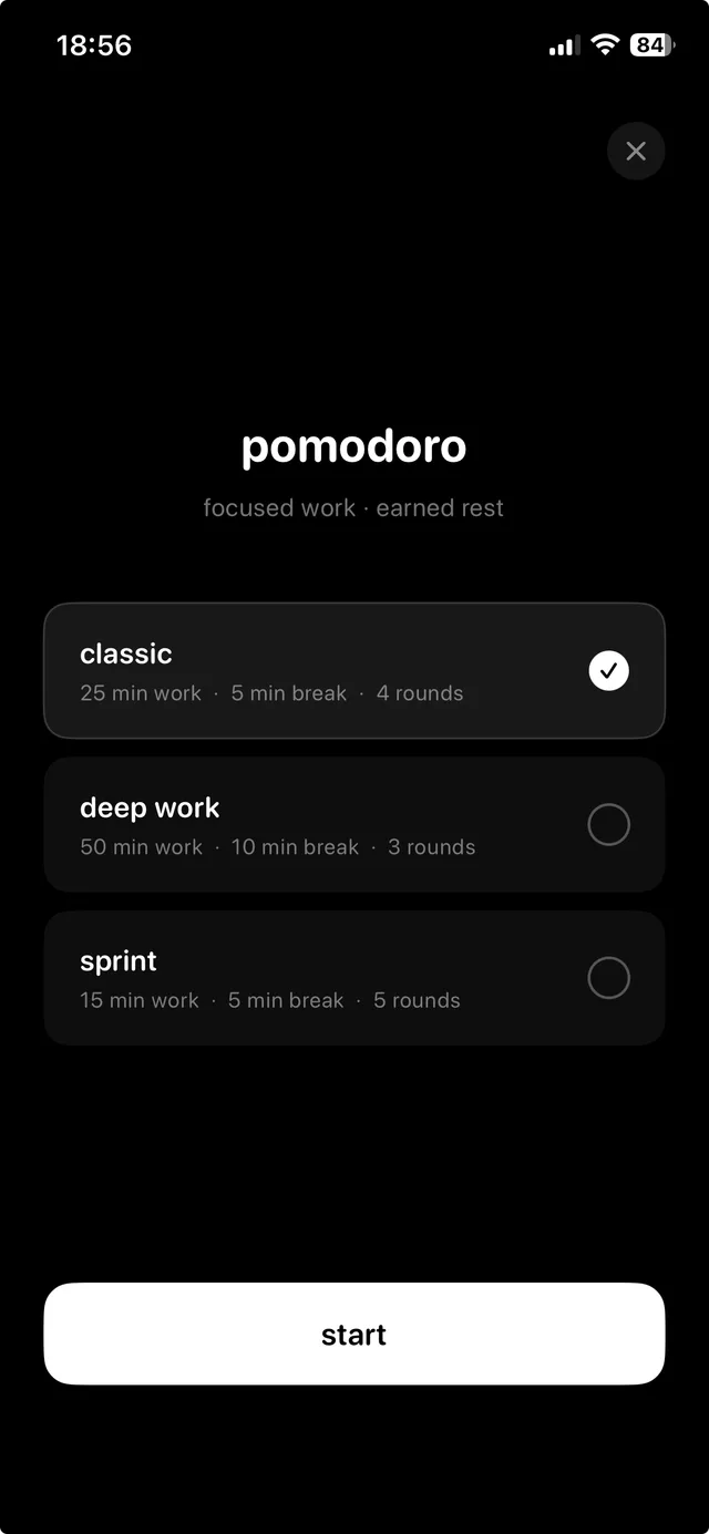 StrictBlock Pomodoro screenshot